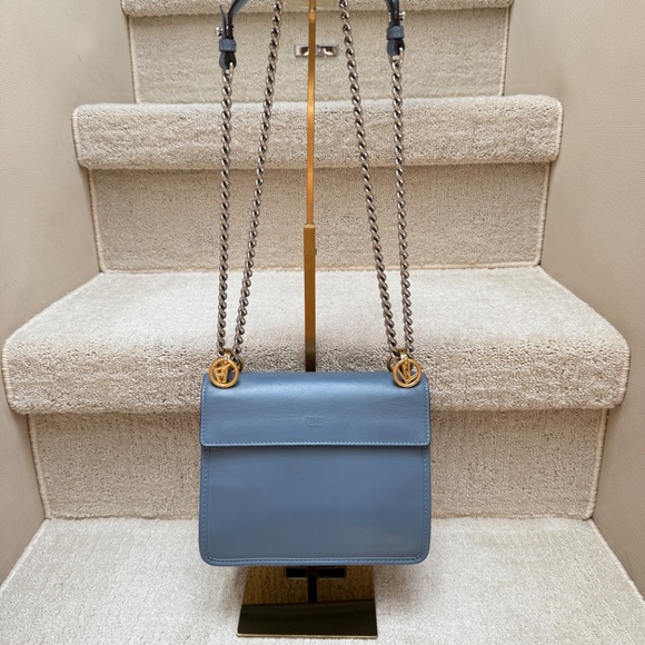 Fendi Ceruleo Vitello Leather Kan I logo bag - Picture 5 of 14